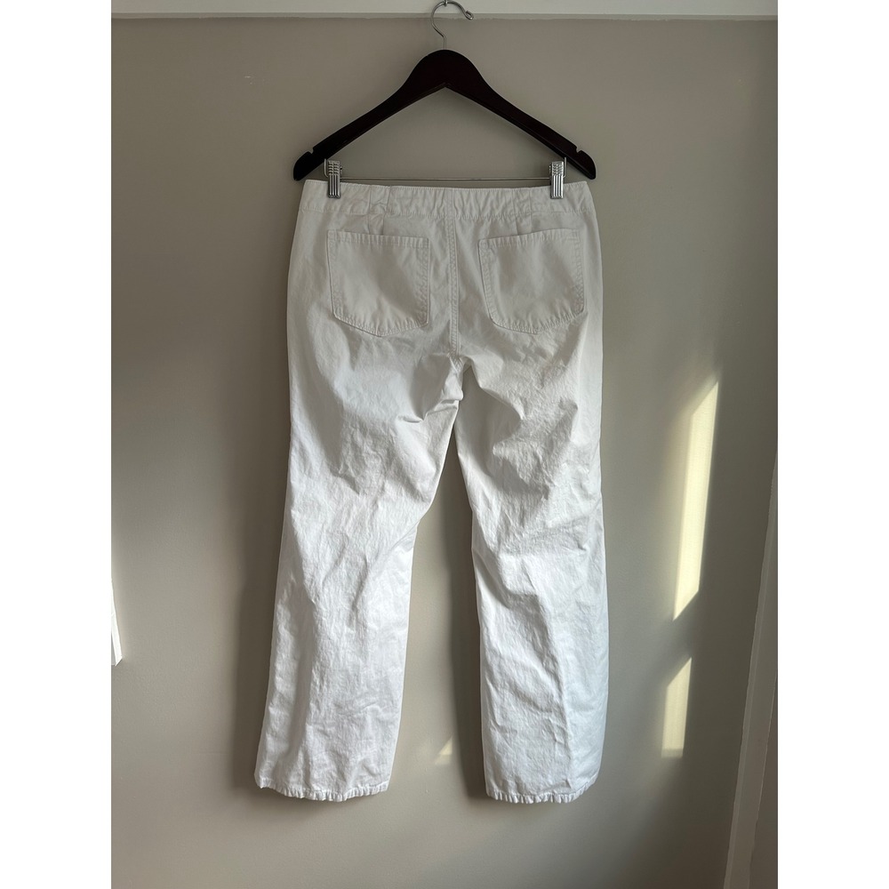 Gap Wide Leg Utility Pants Womens 10 White EUC Coastal Summer Cotton Trousers - Picture 5 of 8